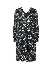 Live Unlimited Brown Curve Stone Dash Print Pleat Front Chuck On Dress - Image 8 of 8