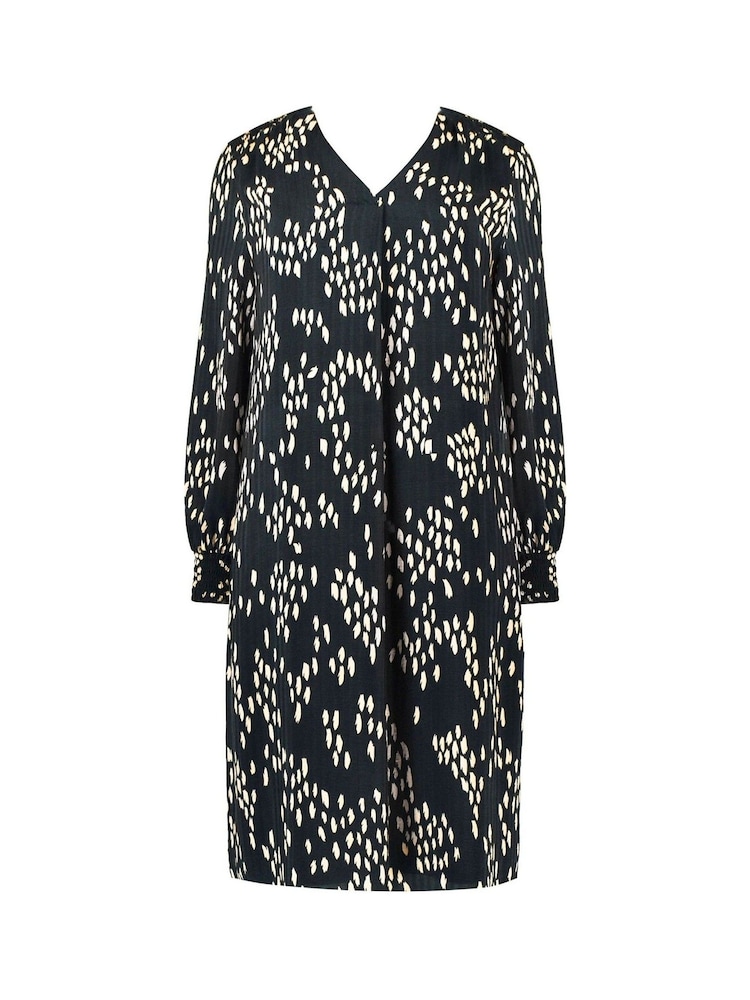 Live Unlimited Brown Curve Stone Dash Print Pleat Front Chuck On Dress - Image 8 of 8