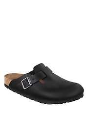 Birkenstock Black Boston Oil Leather Sandals - Image 4 of 5