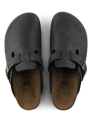 Birkenstock Black Boston Oil Leather Sandals - Image 5 of 5