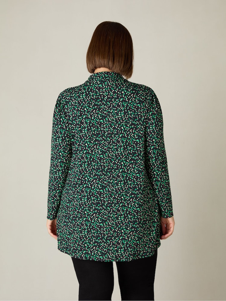 Live Unlimited Green Spot Print Long Sleeve Jersey Shirt - Image 2 of 4