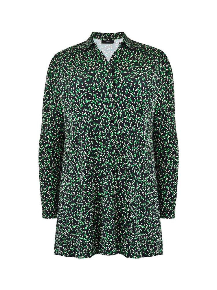 Live Unlimited Green Spot Print Long Sleeve Jersey Shirt - Image 4 of 4