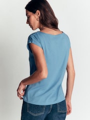 Μπλε - Boden Supersoft T-Shirt με λαιμόκοψη - Εικόνα 3 από 5