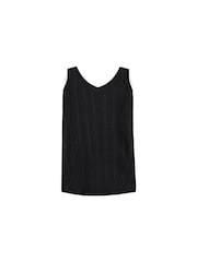 Live Unlimited Black Curve Crochet Knit Vest Top - Image 4 of 4