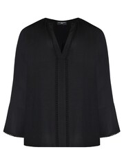 Live Unlimited Black Curve Flute Sleeve Blouse - Image 5 of 5
