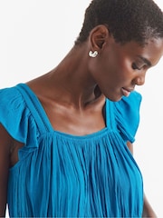 JD Williams Blue Trim Detail Prairie Cami - Image 4 of 4