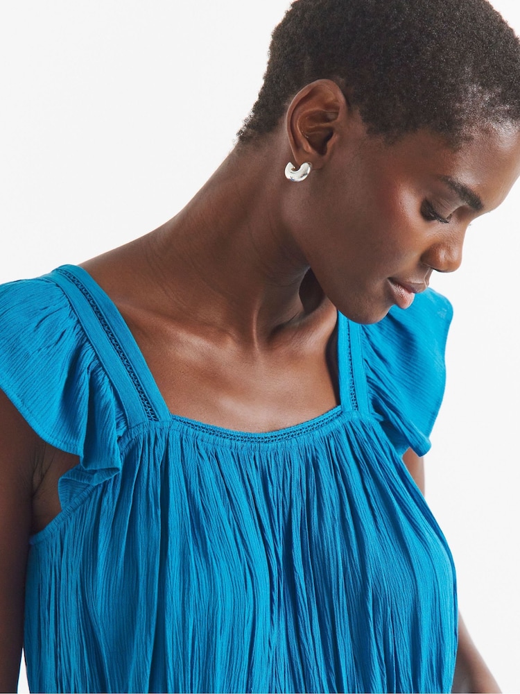 JD Williams Blue Trim Detail Prairie Cami - Image 4 of 4 JD Williams Blue Trim Detail Prairie Cami - Image 4 of 4