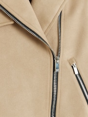 River Island Brown Girls Suedette Biker Jacket - Image 3 of 4