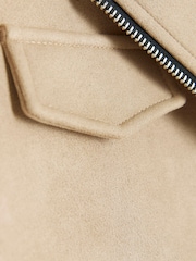 River Island Brown Girls Suedette Biker Jacket - Image 4 of 4