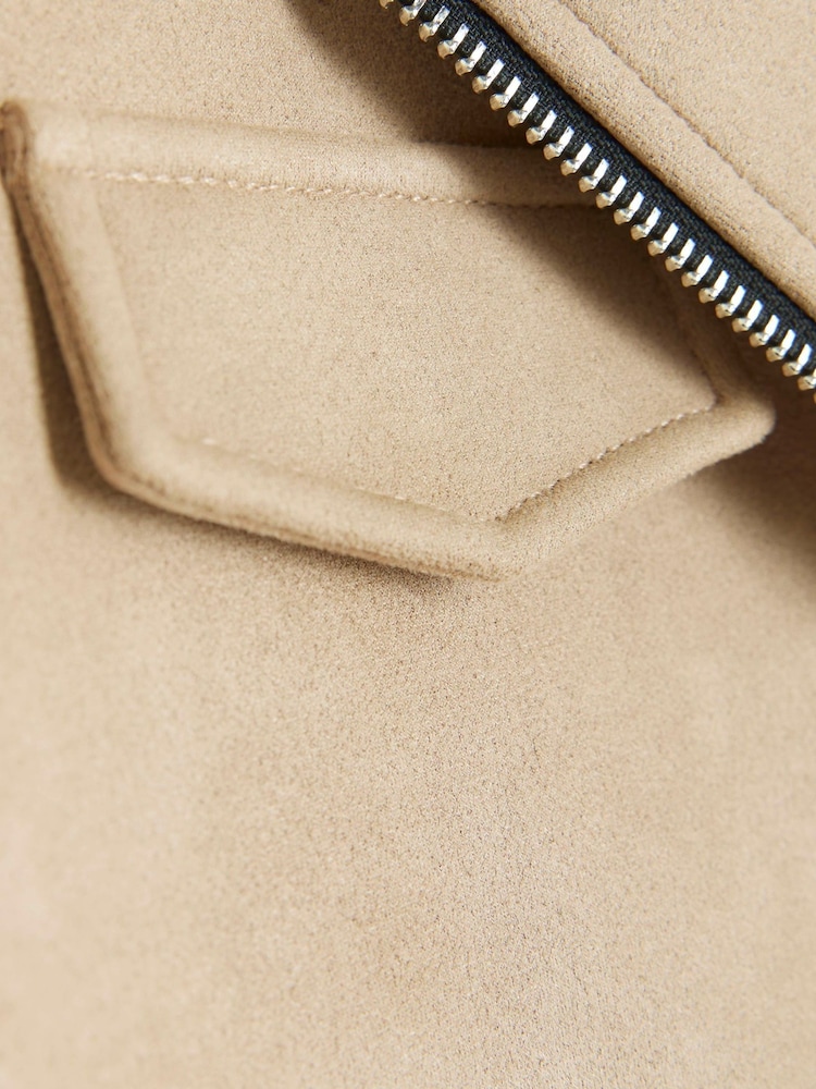 River Island Brown Girls Suedette Biker Jacket - Image 4 of 4