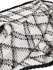 Aela Black Check Pleated Scarf - Image 3 of 3