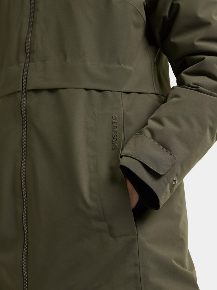 Зелений - Didriksons Tiril Waterproof Coat - Image 6 of 6