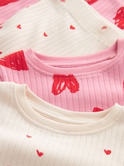 Pink/Cream 100% Cotton Snuggle Pyjamas 2 Pack (9mths-12yrs) - Image 5 of 6