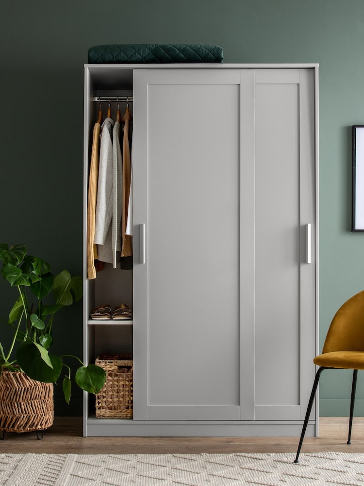 Grey Flynn 1.2m Sliding Wardrobe - Image 2 of 11