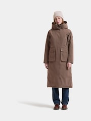 Mokkabrun - Didriksons Melody Long Waterproof Coat - Bilde 1 av 6