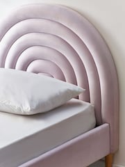 Opulent Velvet Lilac Purple Kids Rainbow Upholstered Standard Bed - Image 2 of 7