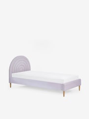 Opulent Velvet Lilac Purple Kids Rainbow Upholstered Standard Bed - Image 6 of 7