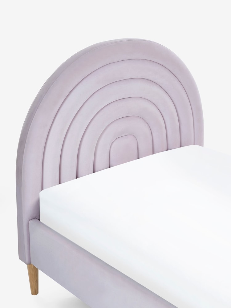 Opulent Velvet Lilac Purple Kids Rainbow Upholstered Standard Bed - Image 7 of 7