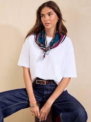 Friends Like These White Scarf Detail T-Shirt - Image 1 of 4