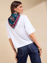 Friends Like These White Scarf Detail T-Shirt - Image 4 of 4