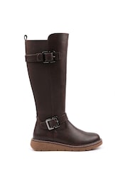Lunar Brown Devon Full Elastic Wide Fit Long Boots - Image 3 of 5
