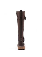 Lunar Brown Devon Full Elastic Wide Fit Long Boots - Image 5 of 5
