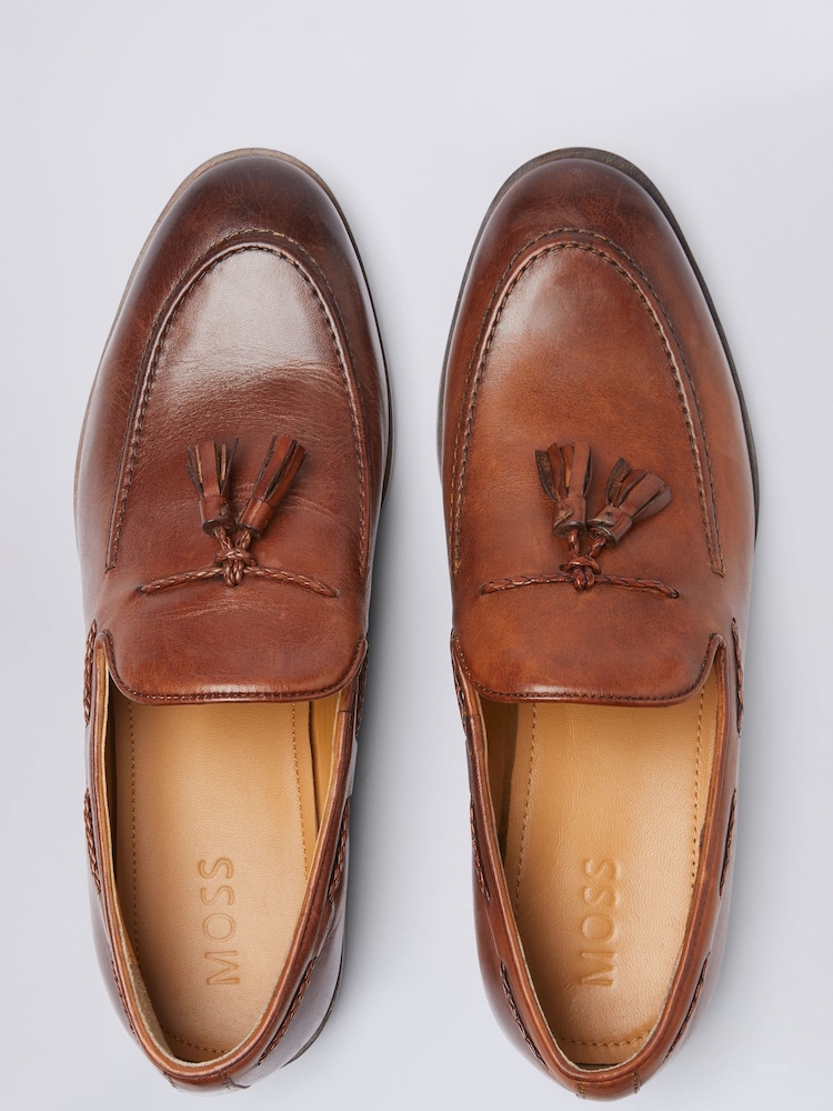 Brązowy - MOSS Highgate Tassel Loafers - Image 2 of 4