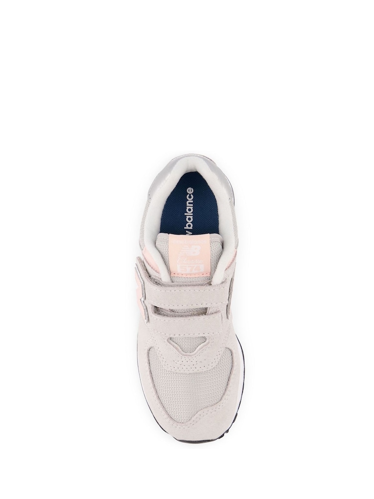 New Balance Grey Girls Hook & Loop 574 Trainers - Image 5 of 5