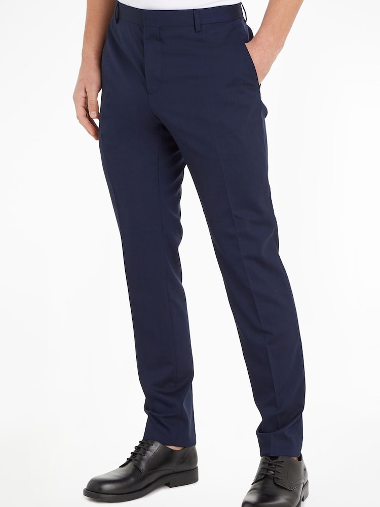 Calvin Klein Stretch Wool Slim Trousers - Image 1 of 7