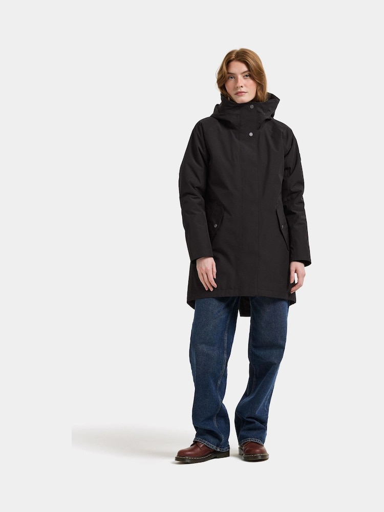 Didriksons Black Alana Waterproof Coat - Image 2 of 6 Didriksons Black Alana Waterproof Coat - Image 2 of 6