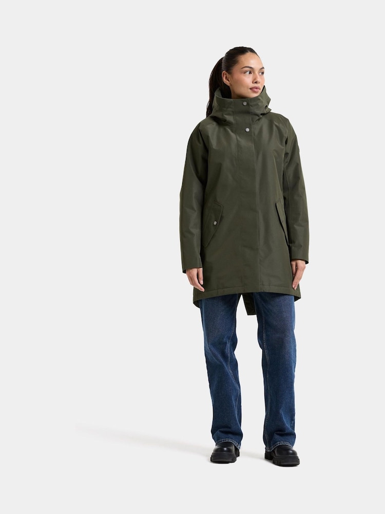 Didriksons Green Alana Waterproof Coat - Image 1 of 6
