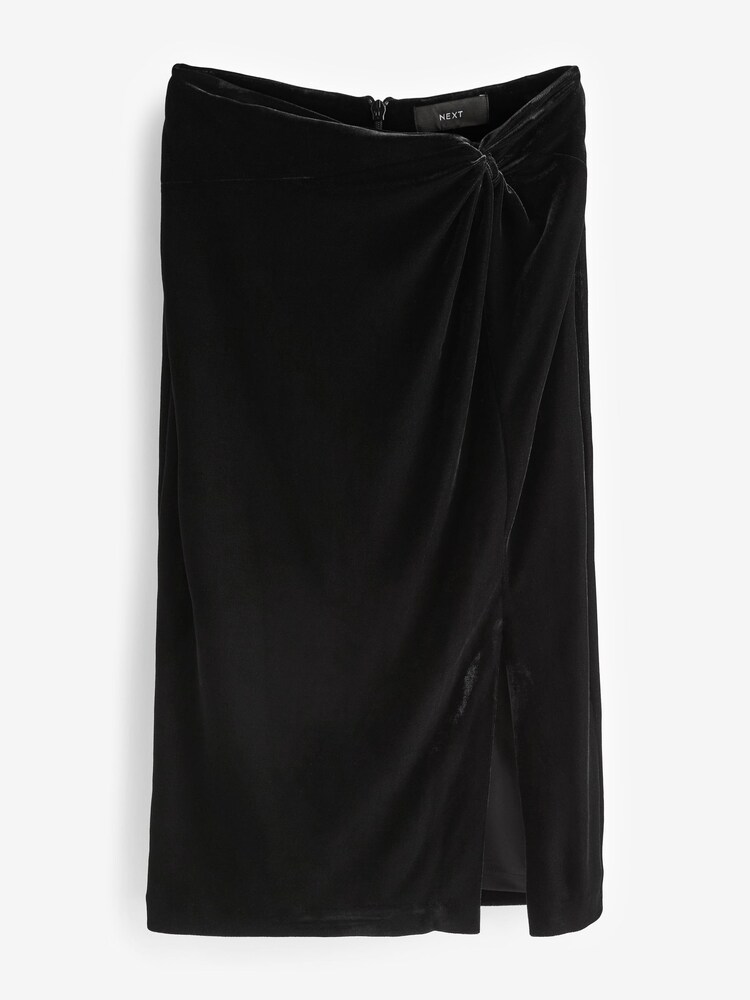 Buy Black Velvet Gathered Skirt from Next Luxembourg