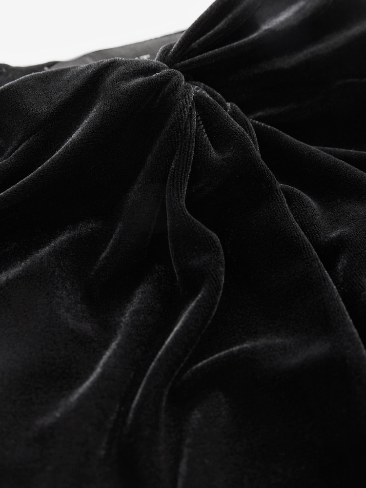 Black Velvet Gathered Skirt - Image 6 of 6 Black Velvet Gathered Skirt - Image 6 of 6