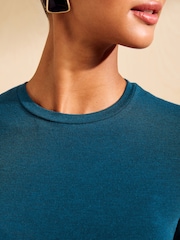 Friends Like These Petrol Soft Touch Long Sleeve Top - Image 3 of 5