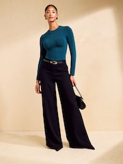 Friends Like These Petrol Soft Touch Long Sleeve Top - Image 4 of 5