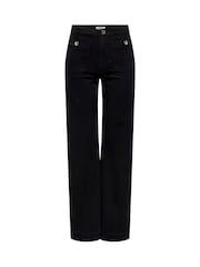 ONLY Black High Waist Wide Leg Jeans - Image 5 of 6
