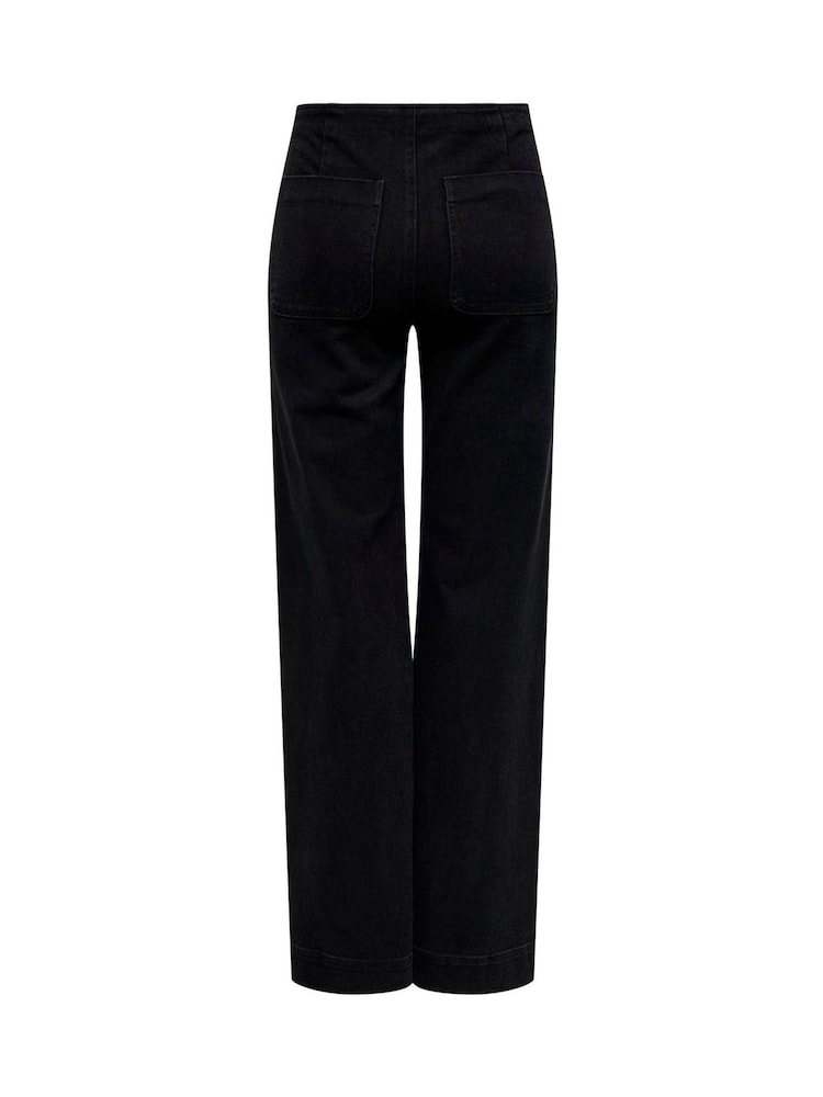 ONLY Black High Waist Wide Leg Jeans - Image 6 of 6 ONLY Black High Waist Wide Leg Jeans - Image 6 of 6