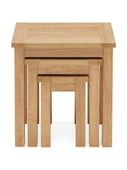 Natural Malvern Oak Effect Rectangle Set of 3 Nest of Tables - Image 2 of 8