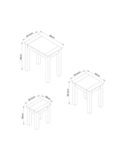Natural Malvern Oak Effect Rectangle Set of 3 Nest of Tables - Image 3 of 8