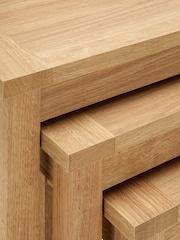 Natural Malvern Oak Effect Rectangle Set of 3 Nest of Tables - Image 4 of 8