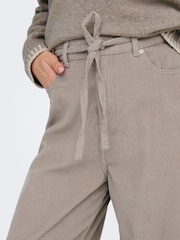 ONLY Natural Mid Waist Tie Belt Corduroy Jeans - Image 3 of 5
