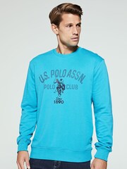 U.S. Polo Assn. Blue Dotty Graphic Crew Sweatshirt - Image 1 of 6