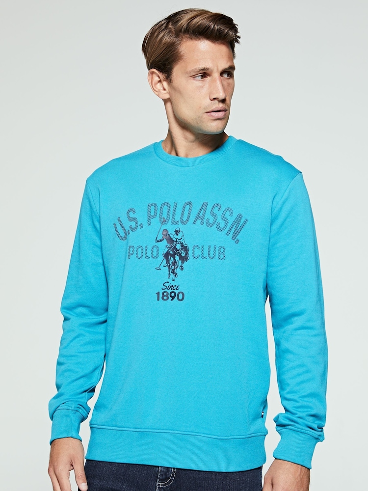 U.S. Polo Assn. Blue Dotty Graphic Crew Sweatshirt - Image 1 of 6