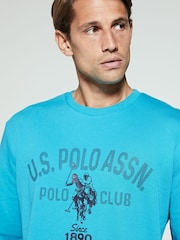 U.S. Polo Assn. Blue Dotty Graphic Crew Sweatshirt - Image 3 of 6