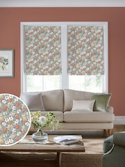 Laura Ashley Dusky Seaspray Blue Tulips Made to Measure 100% Cotton Roman Blinds - Image 1 of 6