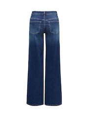 ONLY Dark Blue Madison High Waist Super Stretch Wide Leg Jeans - Image 6 of 6