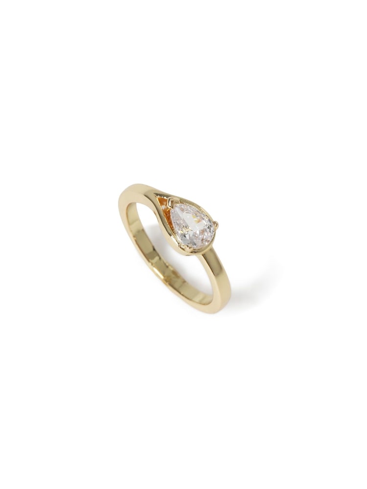 Aela Gold Tone Diamond Simulants Wrap Ring - Image 2 of 3 Aela Gold Tone Diamond Simulants Wrap Ring - Image 2 of 3