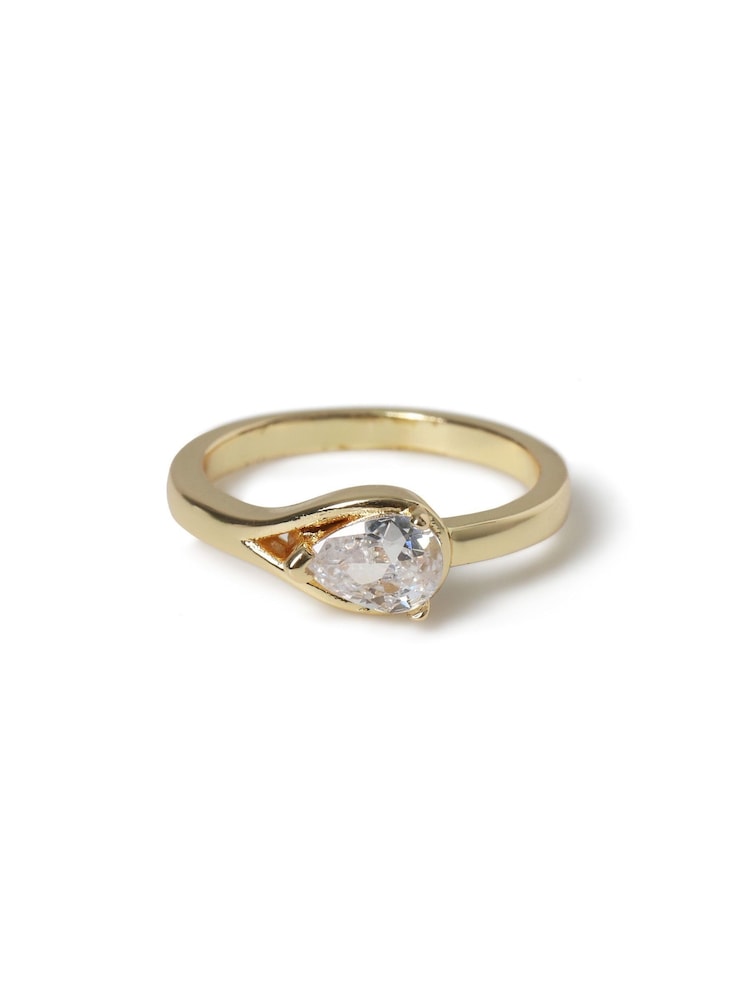Aela Gold Tone Diamond Simulants Wrap Ring - Image 3 of 3 Aela Gold Tone Diamond Simulants Wrap Ring - Image 3 of 3