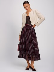 Brun - Jolie Moi Chiffong Frill Tiered Maxi Kjol - Bild 4 av 6