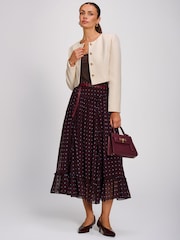 Brun - Jolie Moi Chiffong Frill Tiered Maxi Kjol - Bild 6 av 6